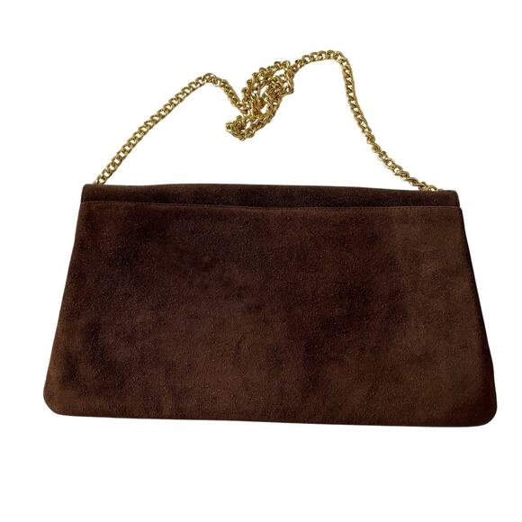 Vintage Susan Gail Suede Clutch Shoulder Bag Brown - Picture 6 of 11